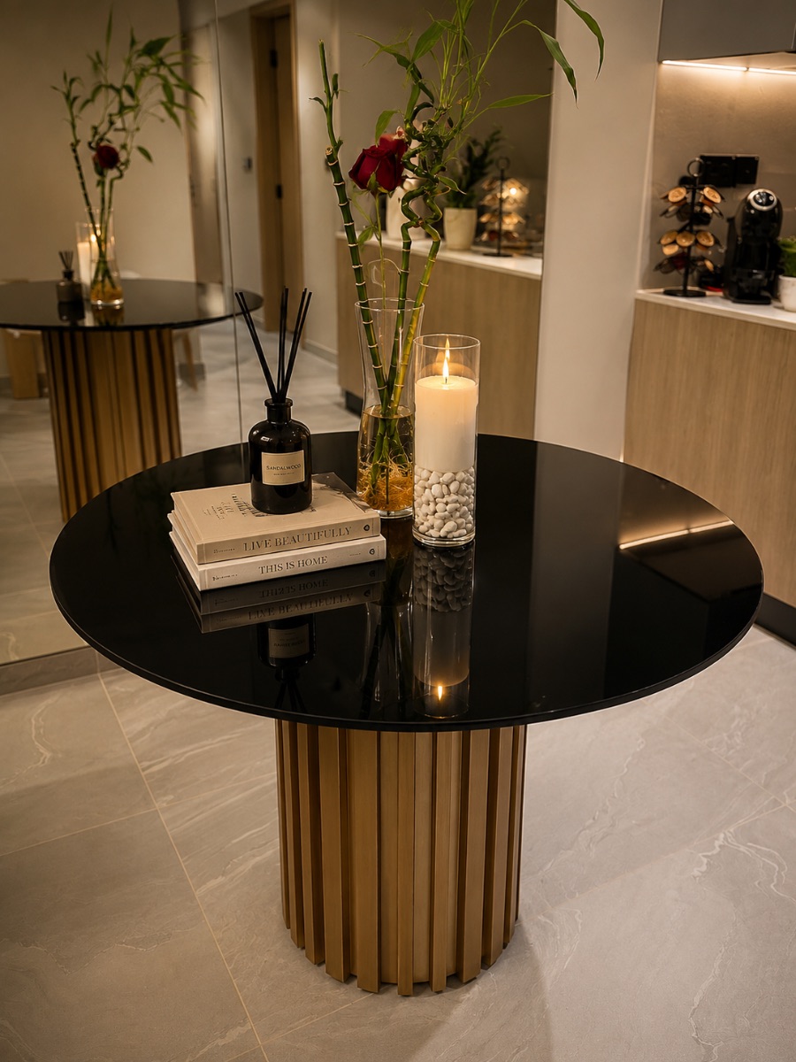 Glass dining table