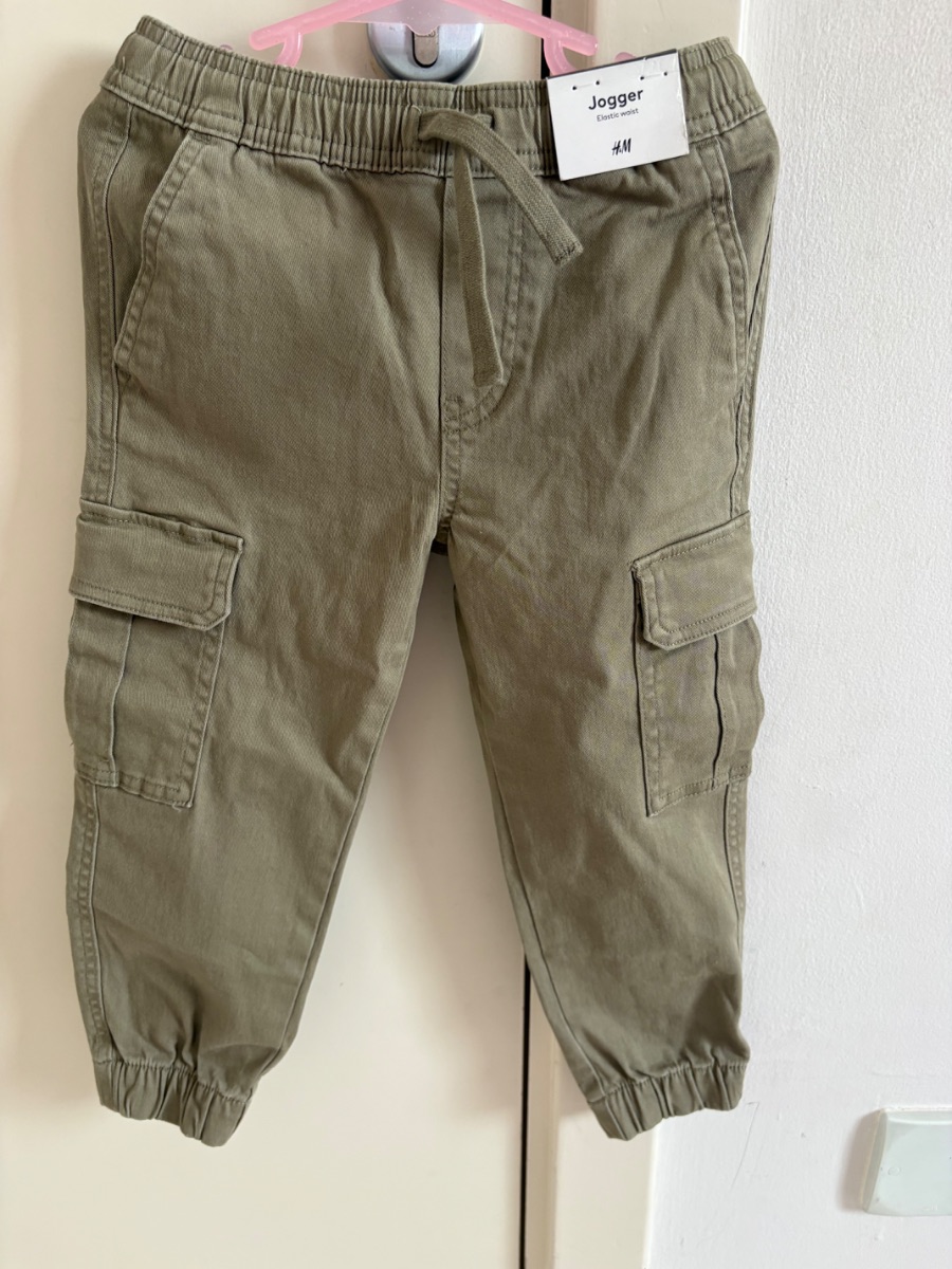 Boys H&M khaki joggers 2-3 years
