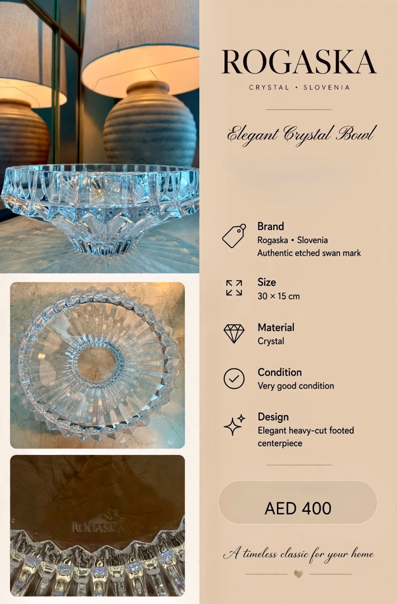 Rogaska CROWN JEWEL CENTERPIECE BOWL