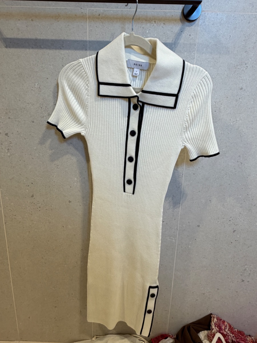 Reiss white and black dress