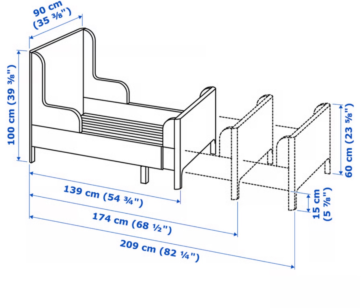 IKEA Beautiful white expandable Toddlers/Kids bed for Sale