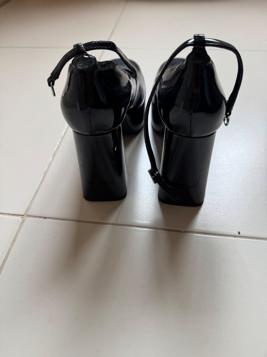 Charles & Keith - Black Patent Square-Toe Heels photo 3