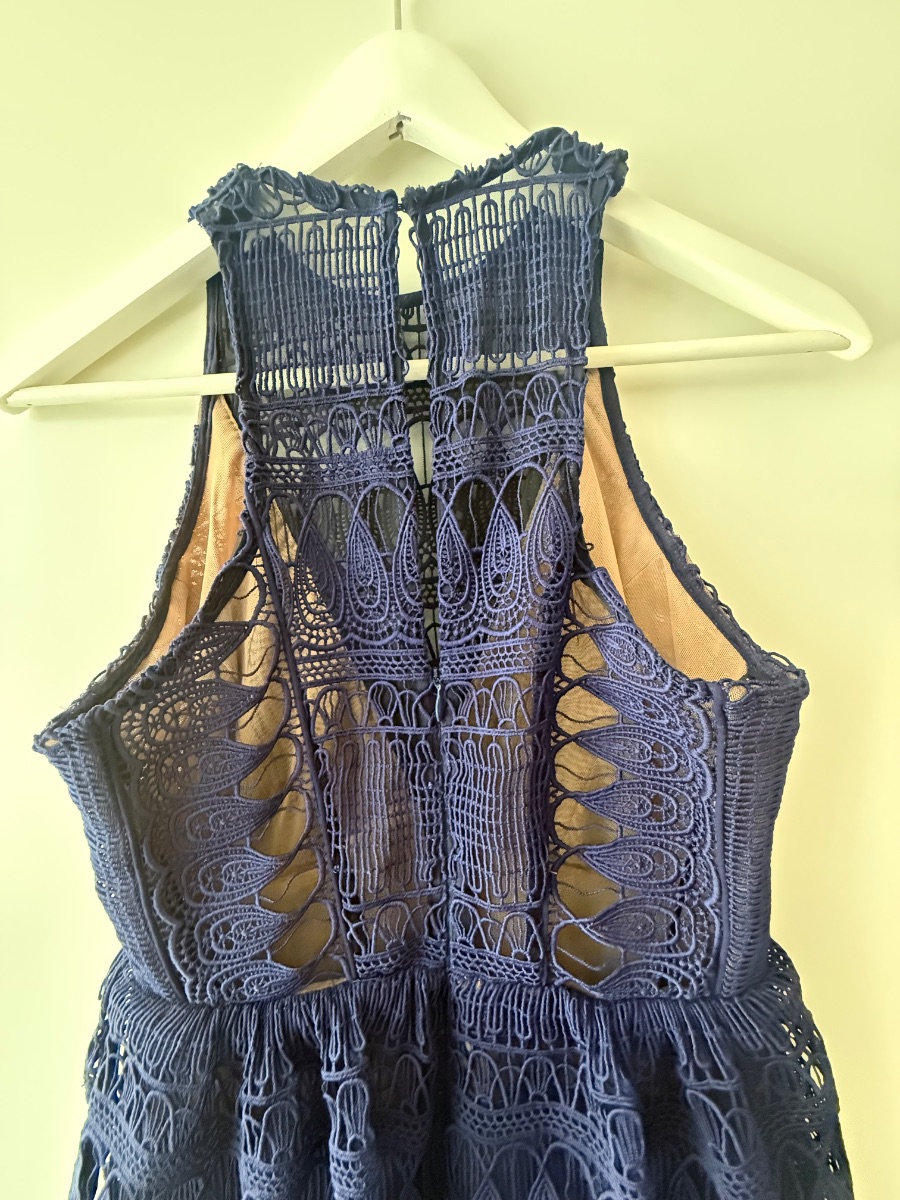 Self-Portrait Guipure Lace Halter Dress photo 3
