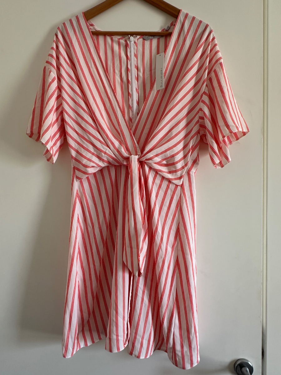 Red Herring Orange and White striped dress