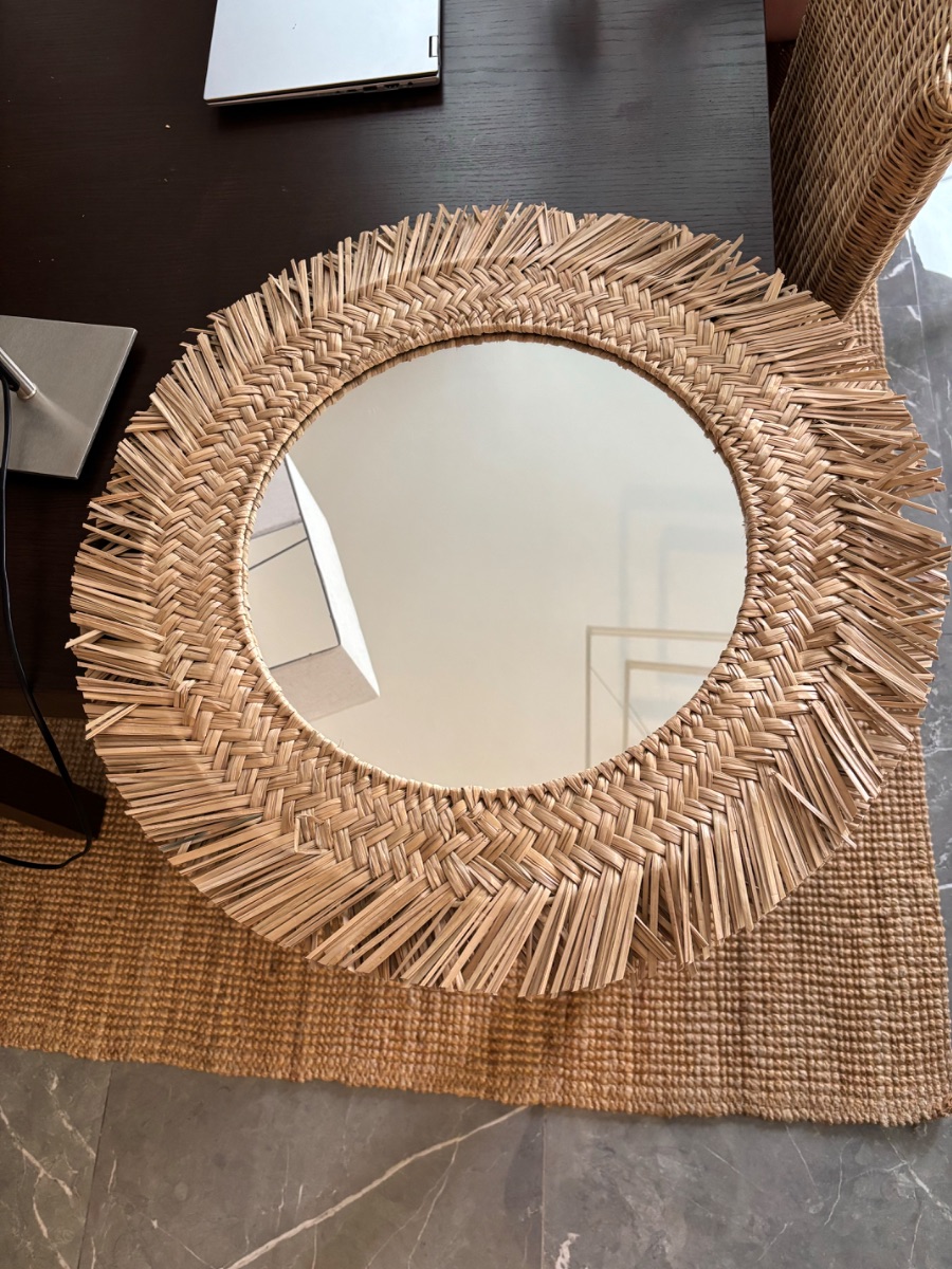 IKEA Mirror hand woven sedge