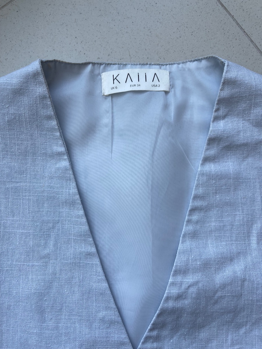 Kaiia Blue Linen Style Coord Waistcoat & Skort photo 3