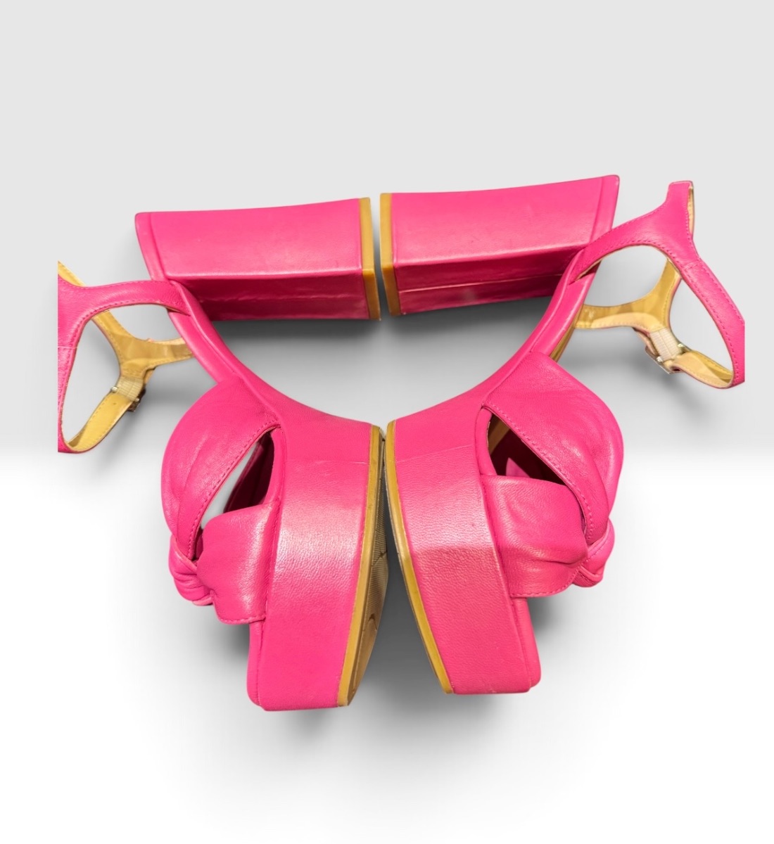 Unisa Pink Leather Heeled Sandals