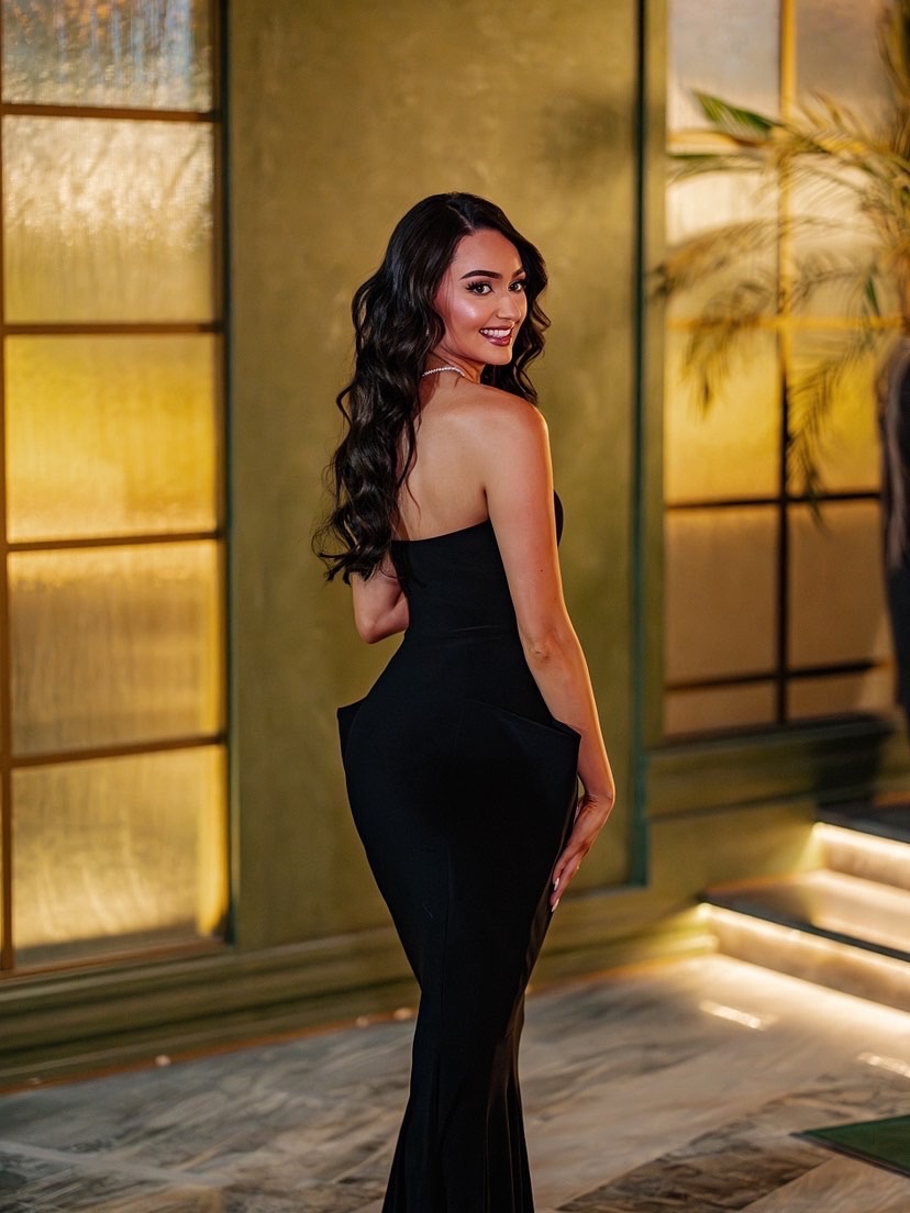Norma Kamali black strapless fishtail gown photo 2
