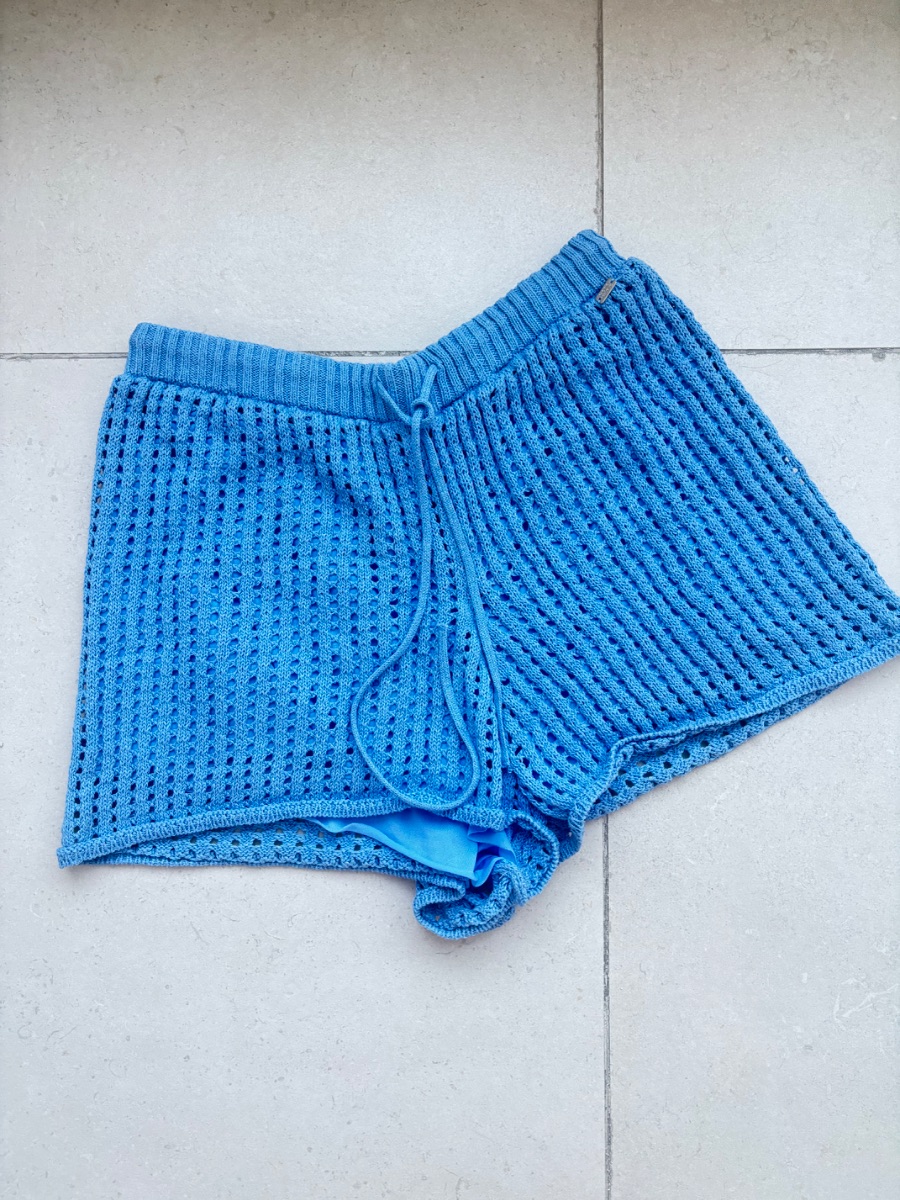 Bershka Blue crochet knit shorts