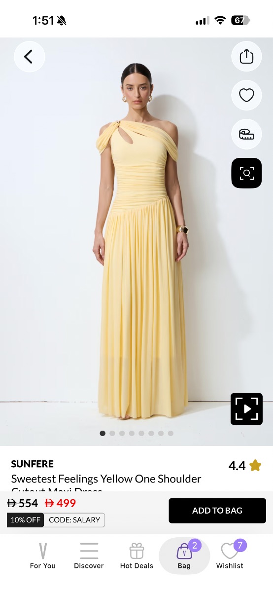 SUNFERE Yellow dress new never worn
