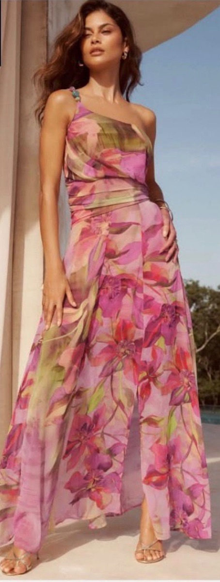 Lipsy Brand New Floral One-Shoulder Maxi Dress