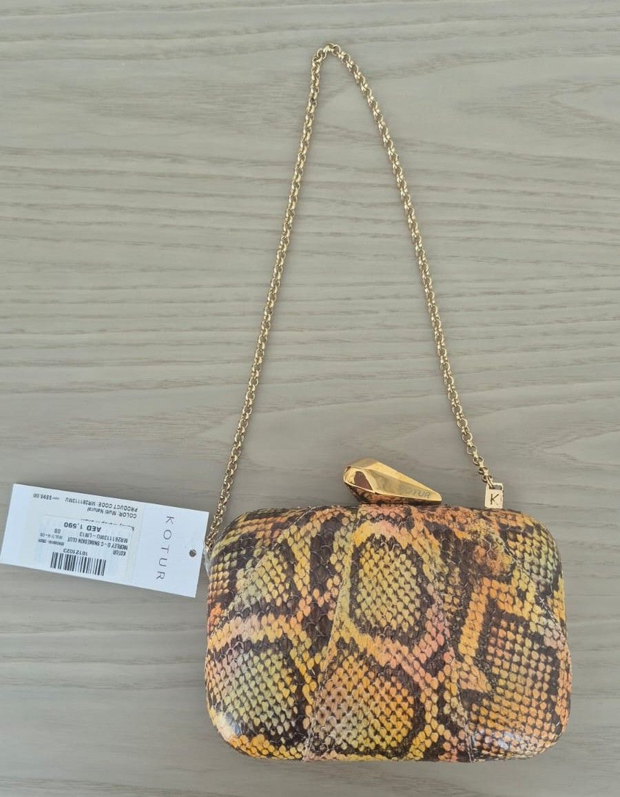 Kotur Snakeskin Minaudiere Evening Box Clutch