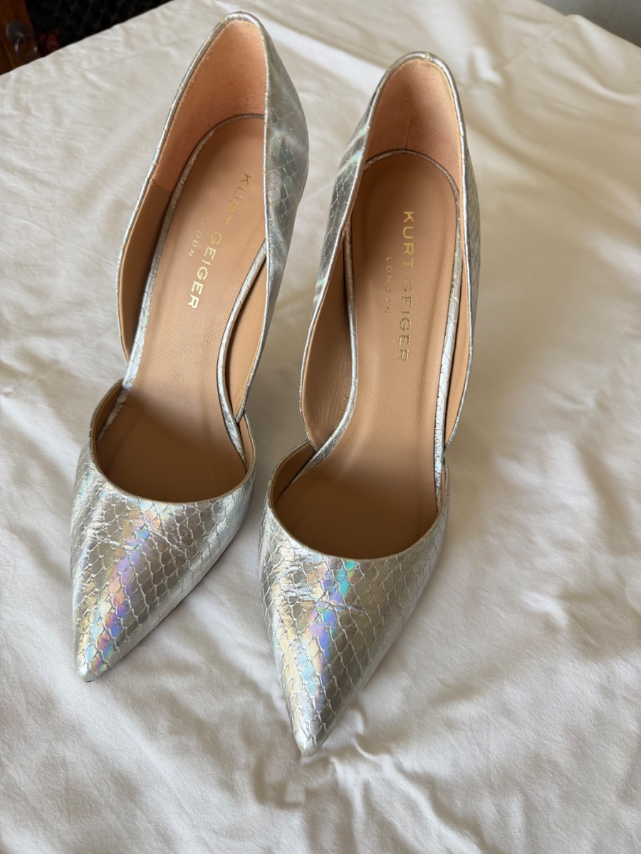 Kurt Geiger London Silver Holographic Heels photo 2