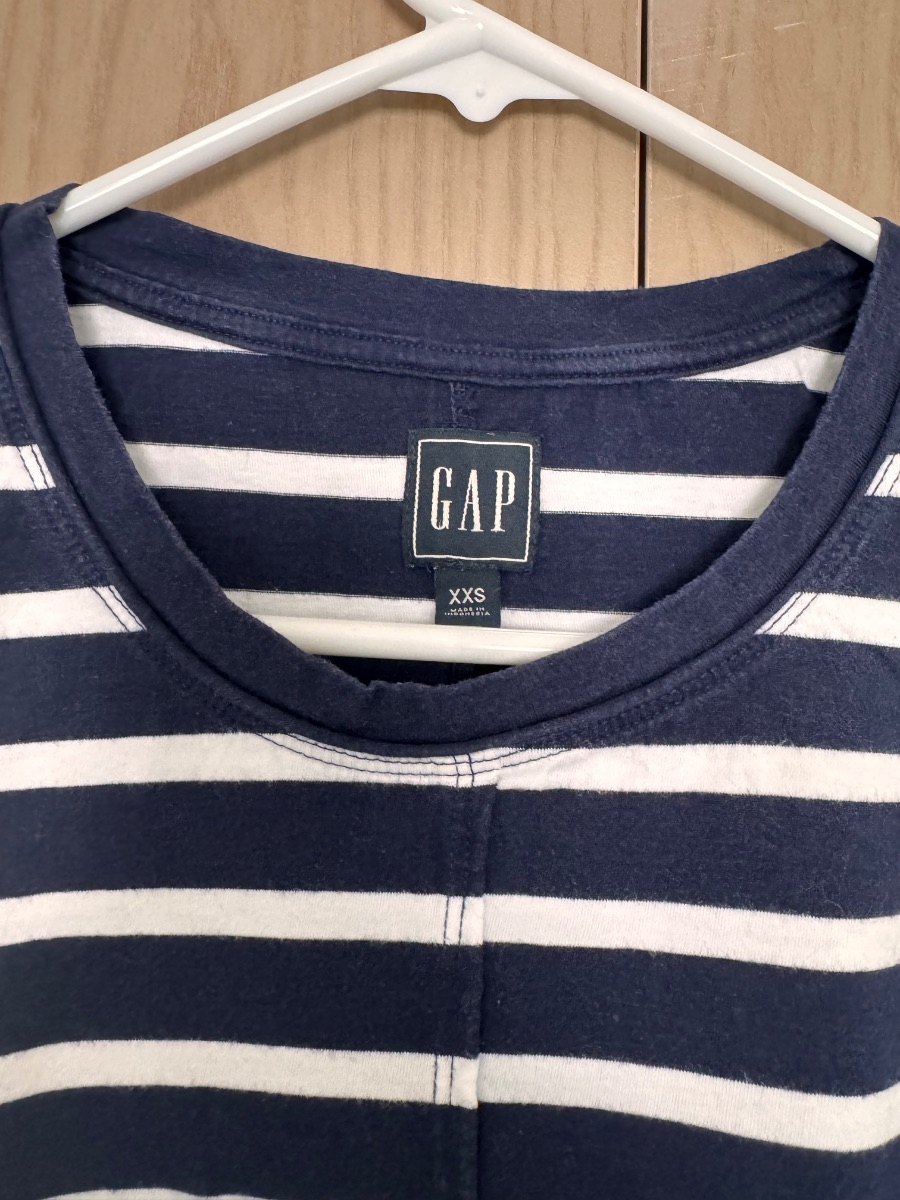 GAP navy and white striped sleeveless casual dress photo 3