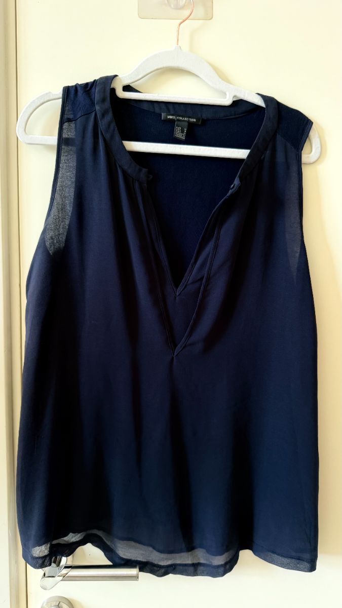 Mango Navy Loose Vest Medium