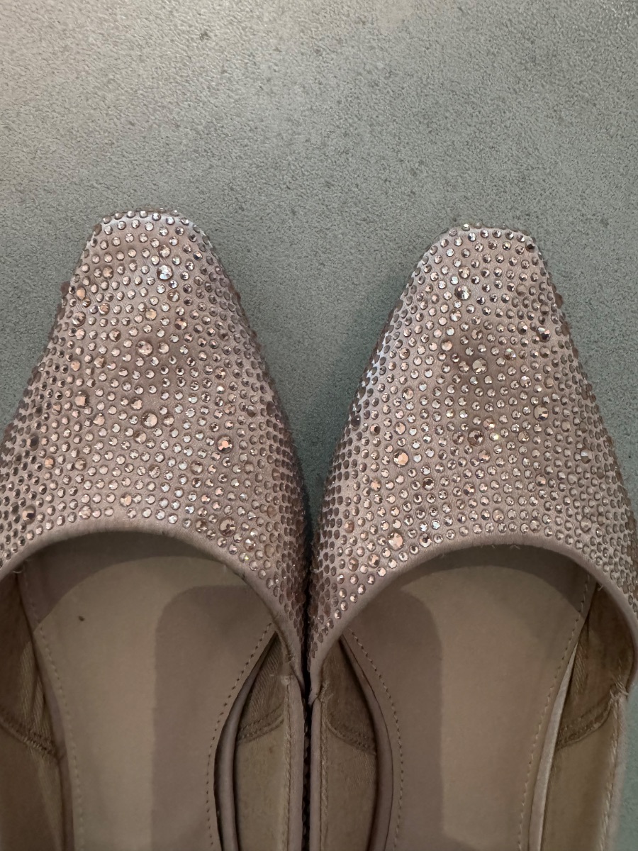 ALDO Nude Pink Rhinestone Party Flats photo 2