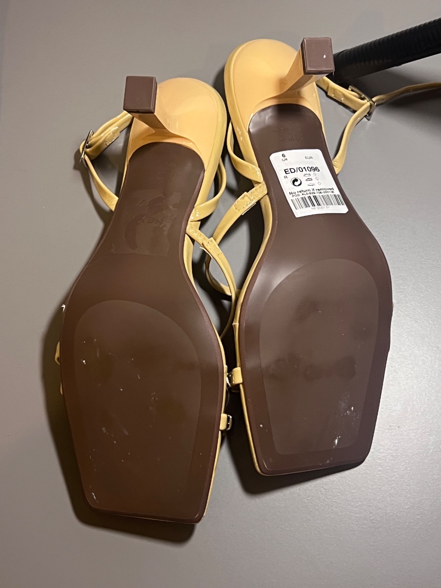 Next Yellow kitten heels uk6 photo 3