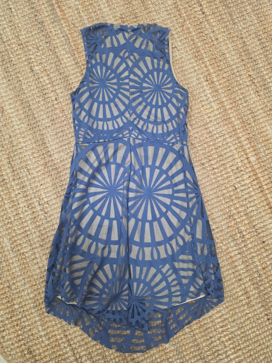 Blue laser cut dress photo 2
