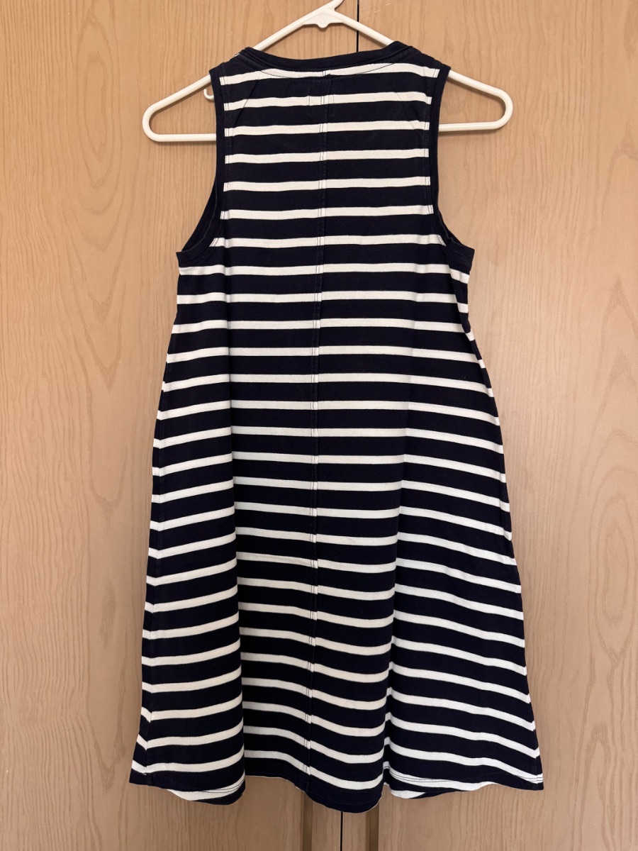 GAP navy and white striped sleeveless casual dress photo 2