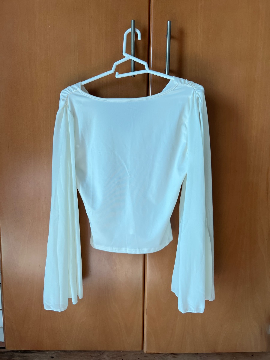 Shein Off-White Long Sleeve Top photo 3