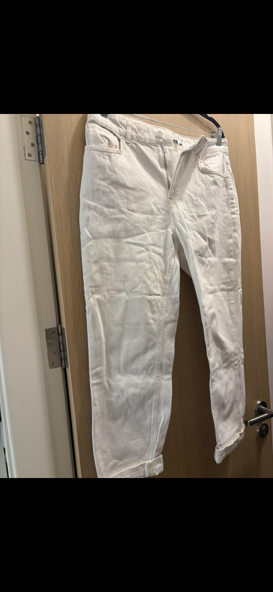 Reiss white cropped jeans