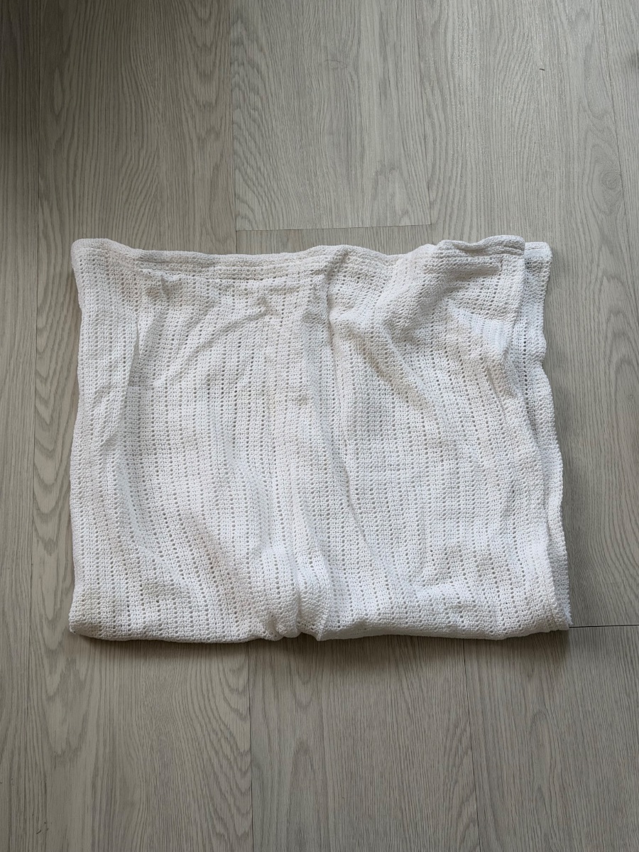 White breathable baby blanket