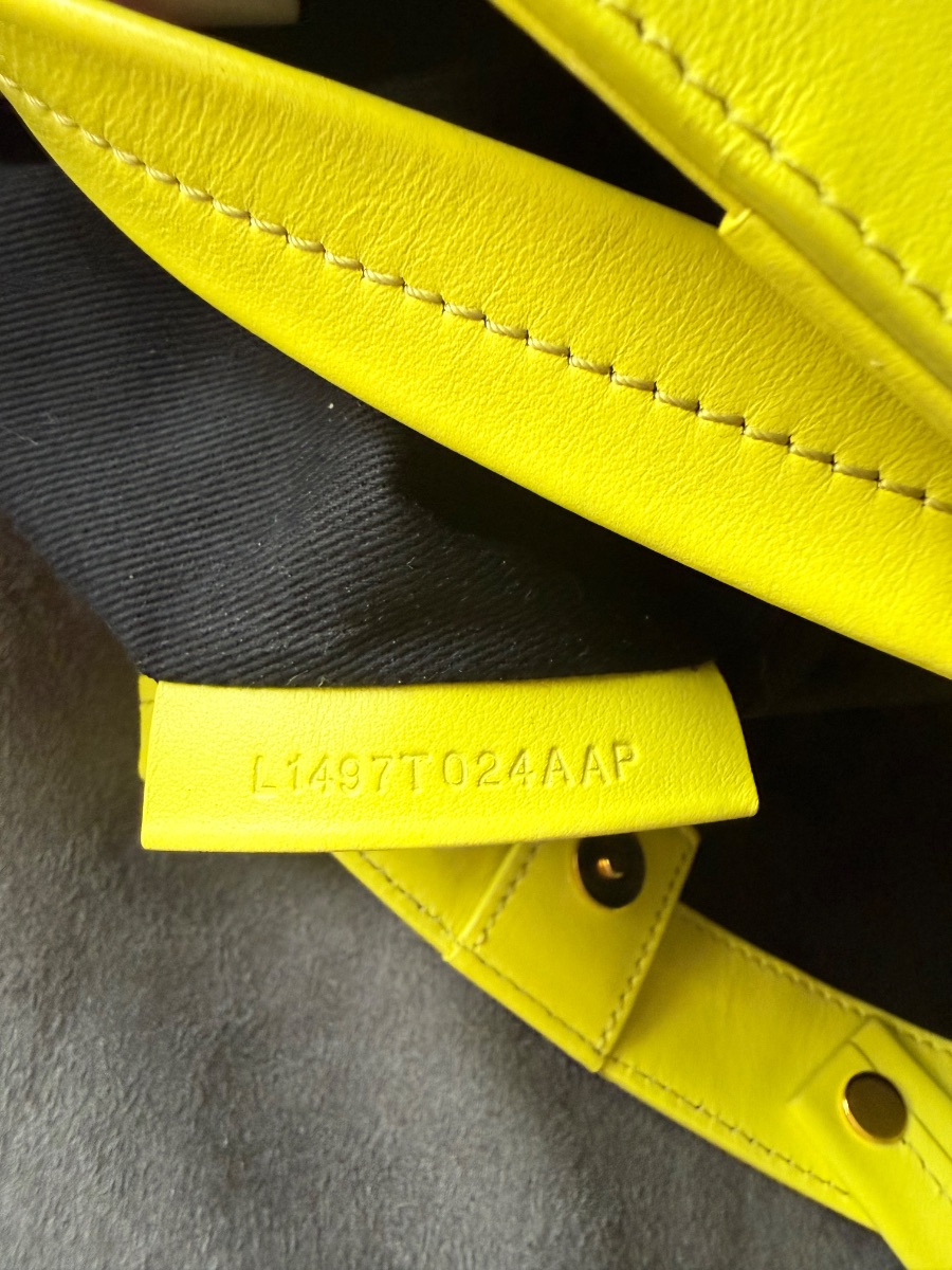 TOM FORD Canvas & Leather Logo Tote – White & Citrus Yellow photo 3