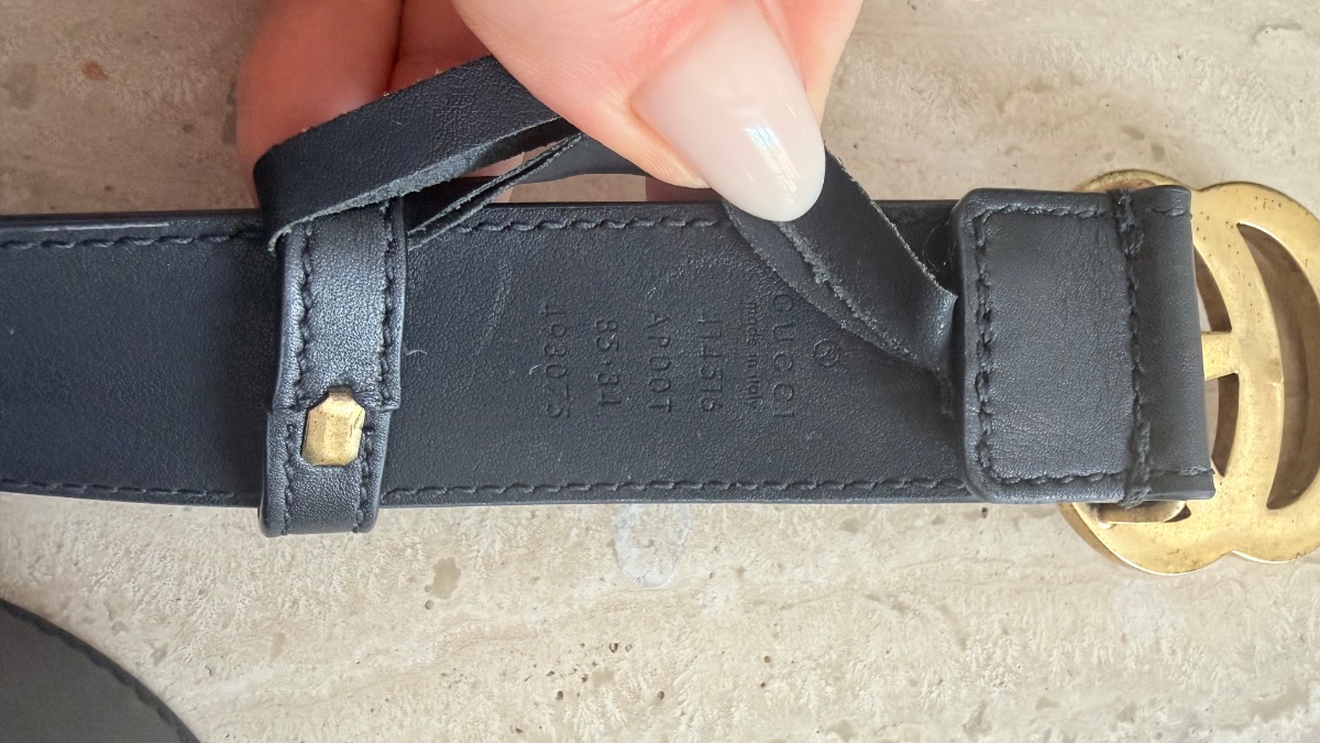 Gucci GG Marmont 3 cm Belt – Black Leather, Size 85 photo 3