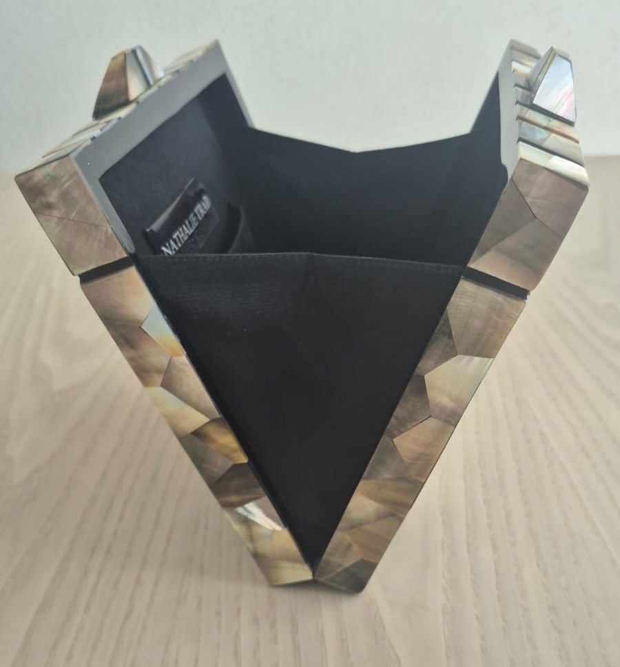 Nathalie Trad Mother of Peral Geometric Box Clutch photo 3