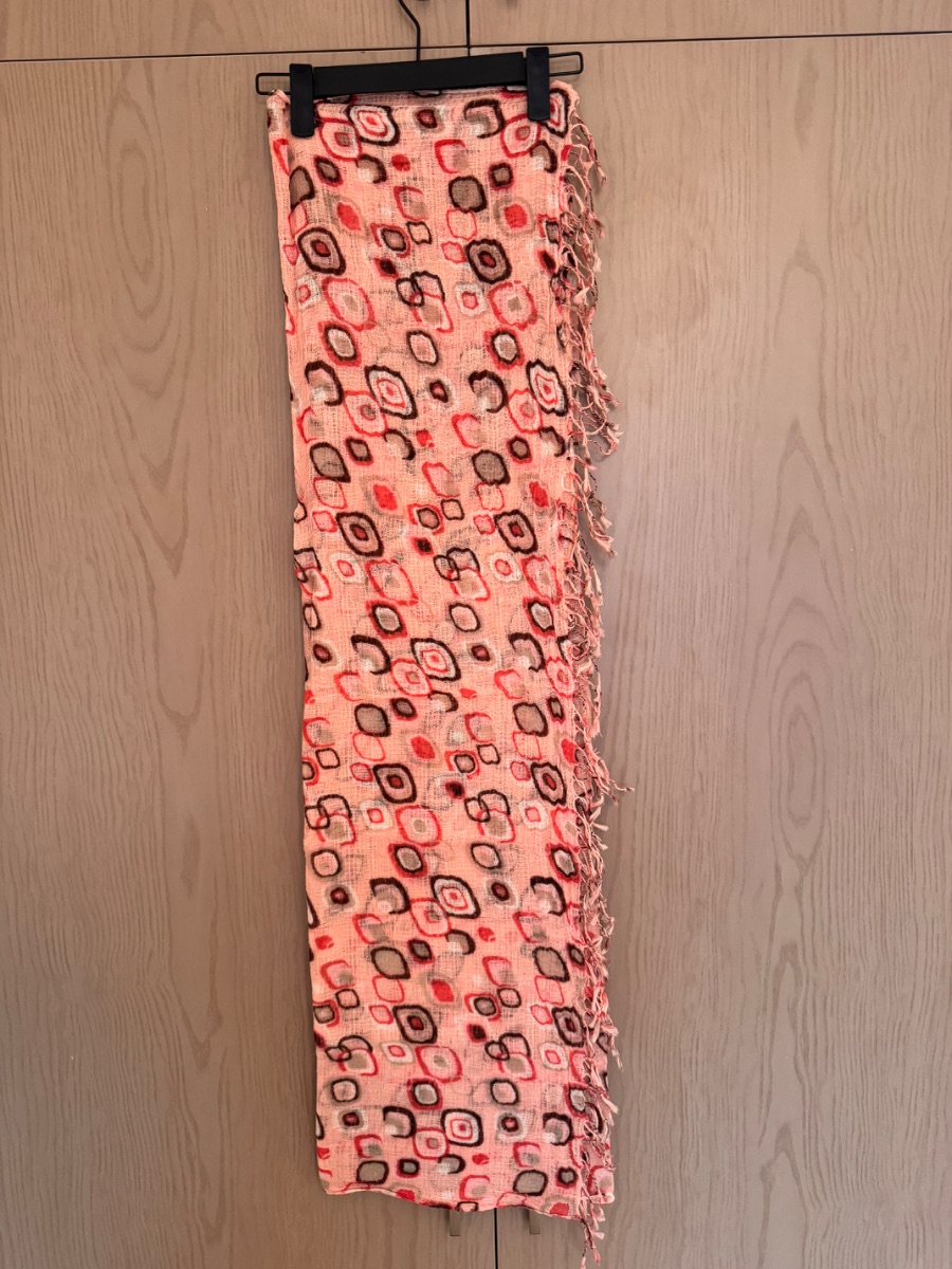 Lightweight patterned pink scarf/shawl