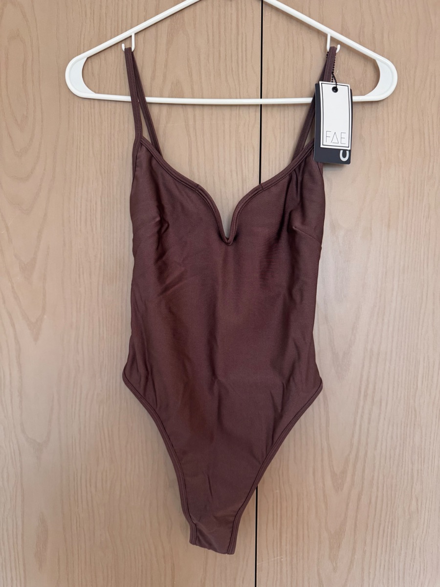 Fae brown one-piece swimsuit