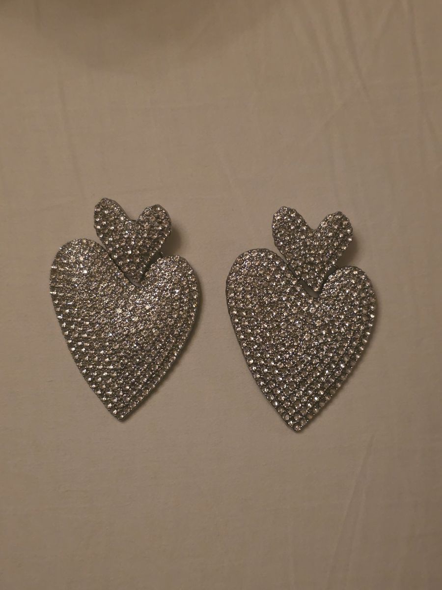 Amazon Accentuated Double Heart shaped earrings