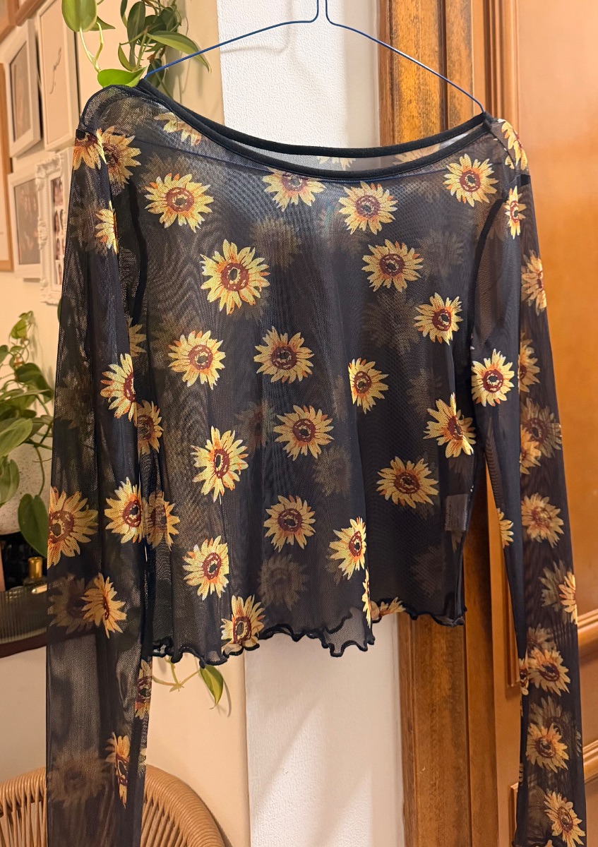 Shein Mesh style flower top