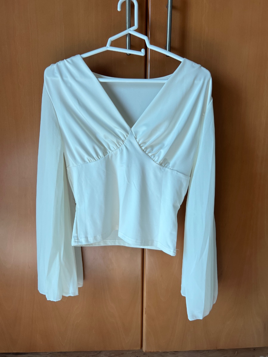 Shein Off-White Long Sleeve Top photo 2