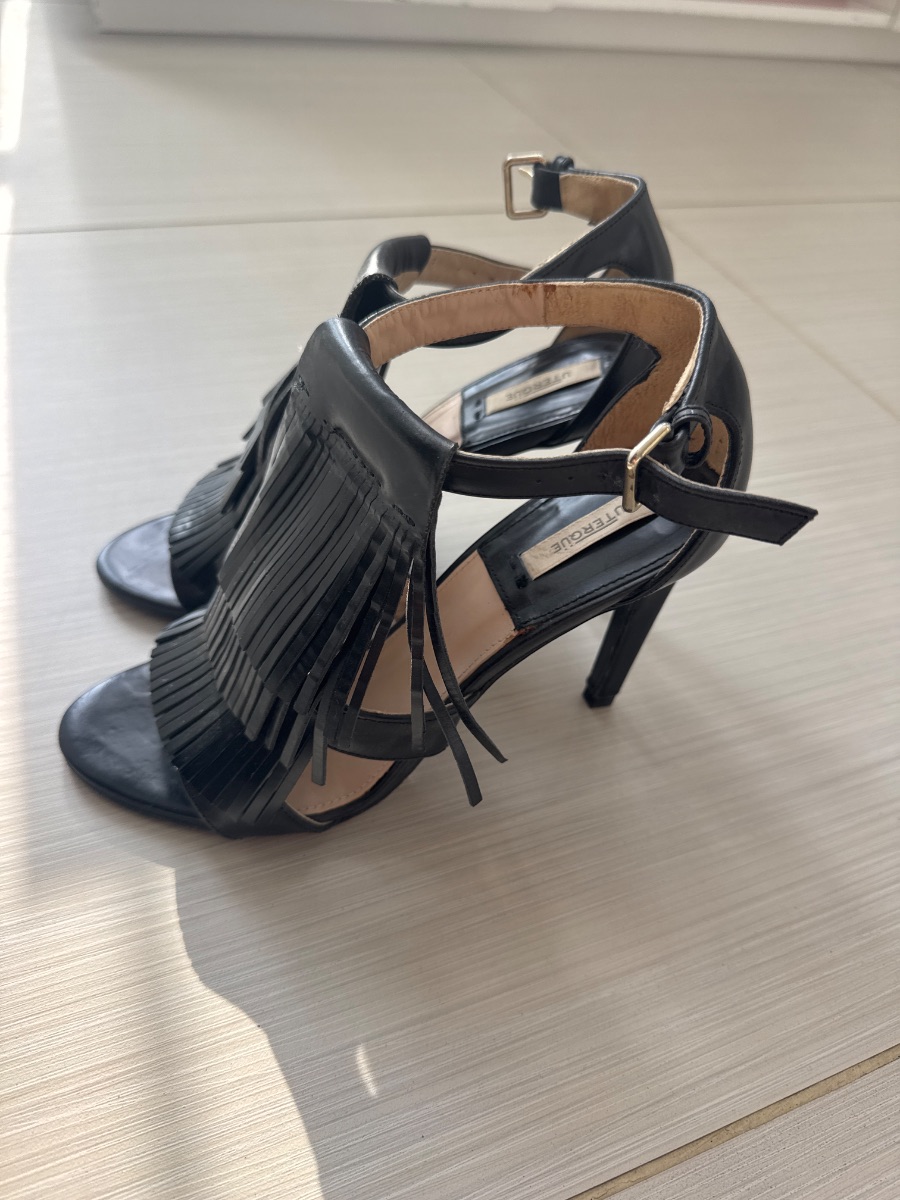 Uterque black leather sandals photo 2