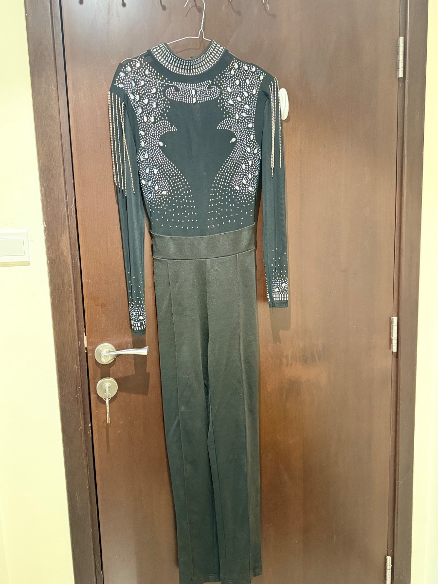 Black jumpsuit with embellishments M