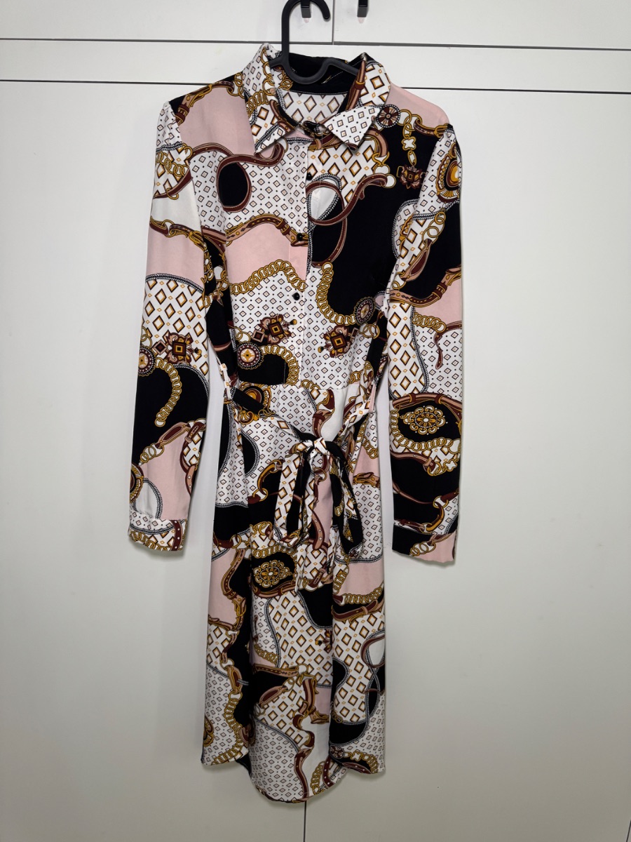 Shein Long sleeve midi shirt dress. Size small photo 2