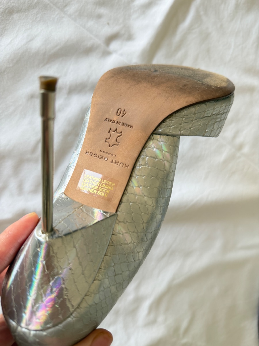 Kurt Geiger London Silver Holographic Heels photo 3