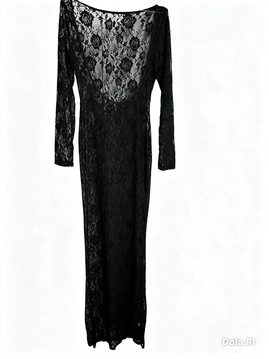 Black Ribbed Maxi Dress