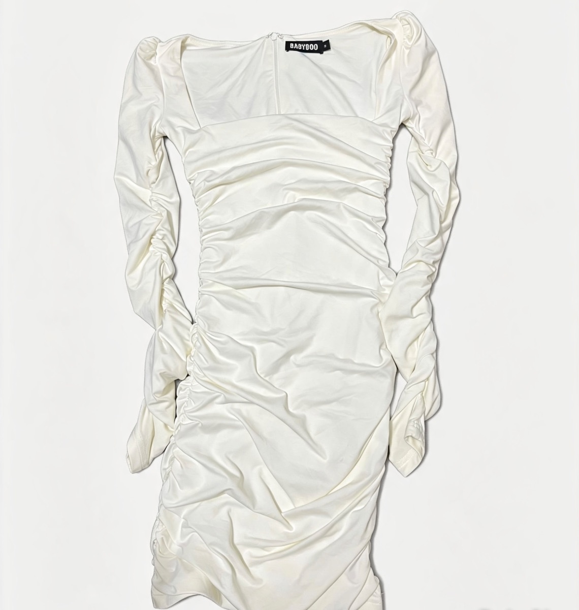 Babyboo Baby Boo White Long Sleeve Mini Dress