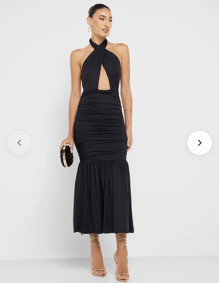 Ginger Black Halterneck Dress Size 12/14