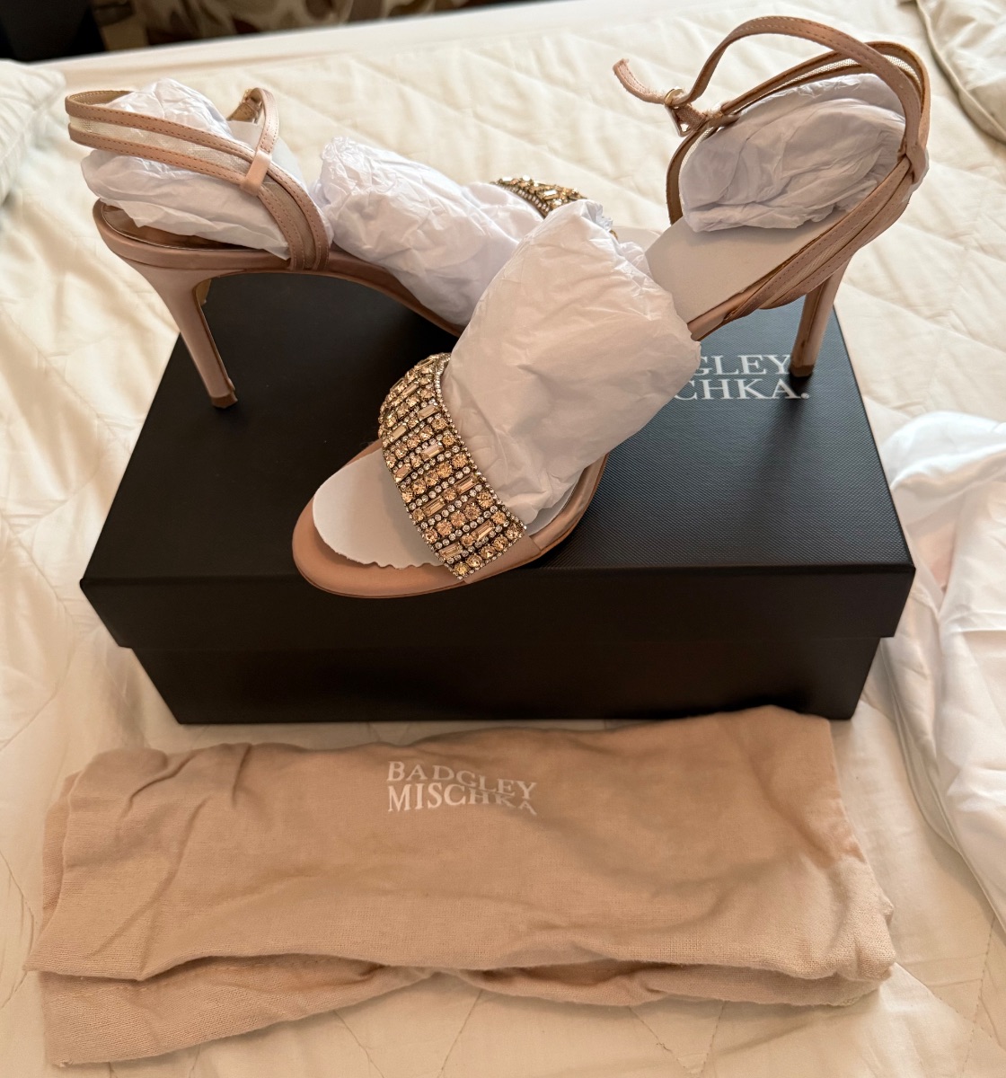 Badgley Mischka blush pink heels size US 9.5/ roughly EU 40 photo 2