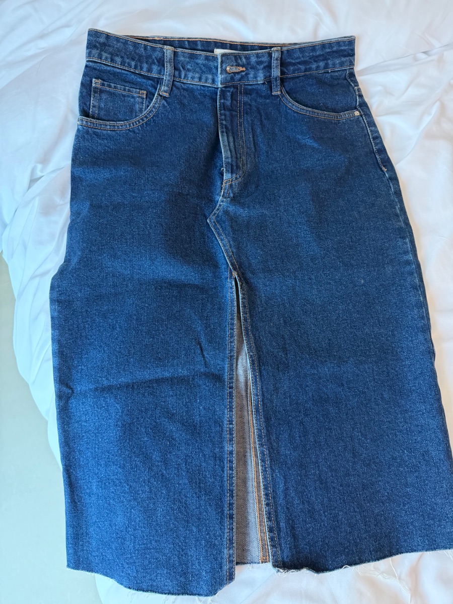 Zara denim midi skirt with middle slit