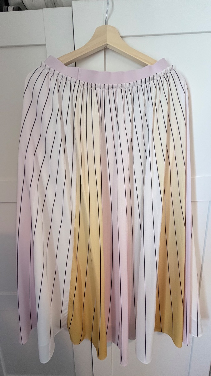 Ted Baker Pleated Midi Skirt – Pastel Ombré Stripes, Size 3 (UK 12 / L) photo 2
