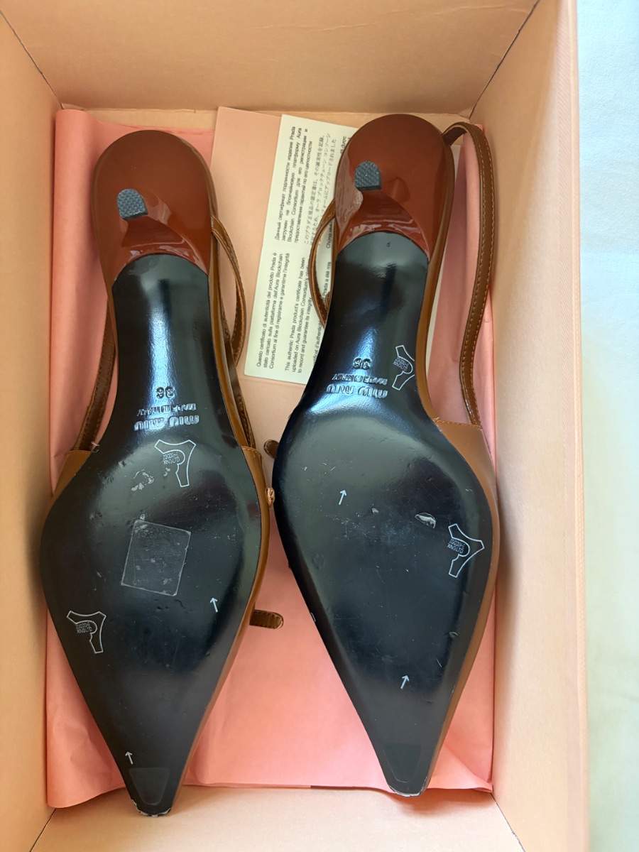 Miu Miu Tan Kitten Heel Shoes - Sz 38 - Box included photo 2