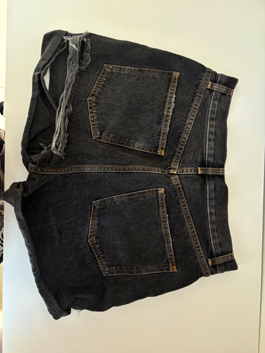 ASOS Black Denim Distressed Shorts photo 2