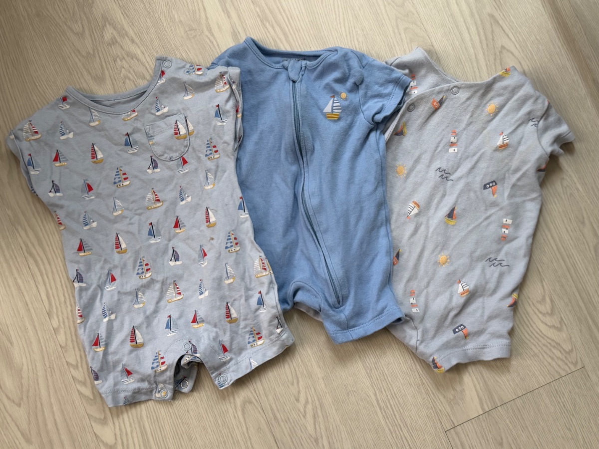 Primark Baby boy blue vest/romper bundle