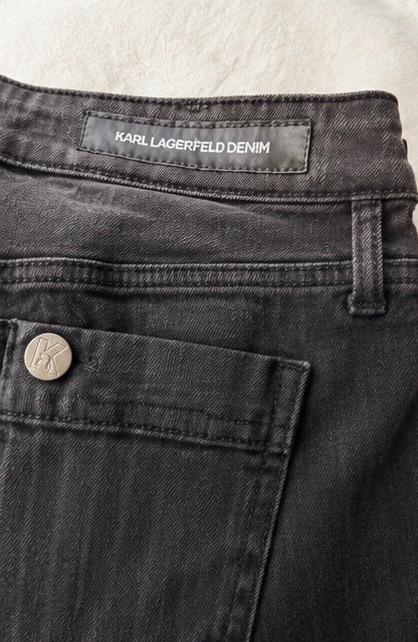 Karl Lagerfeld Karl Lagerfield Black pinstripe slim jeans with zip pockets photo 3