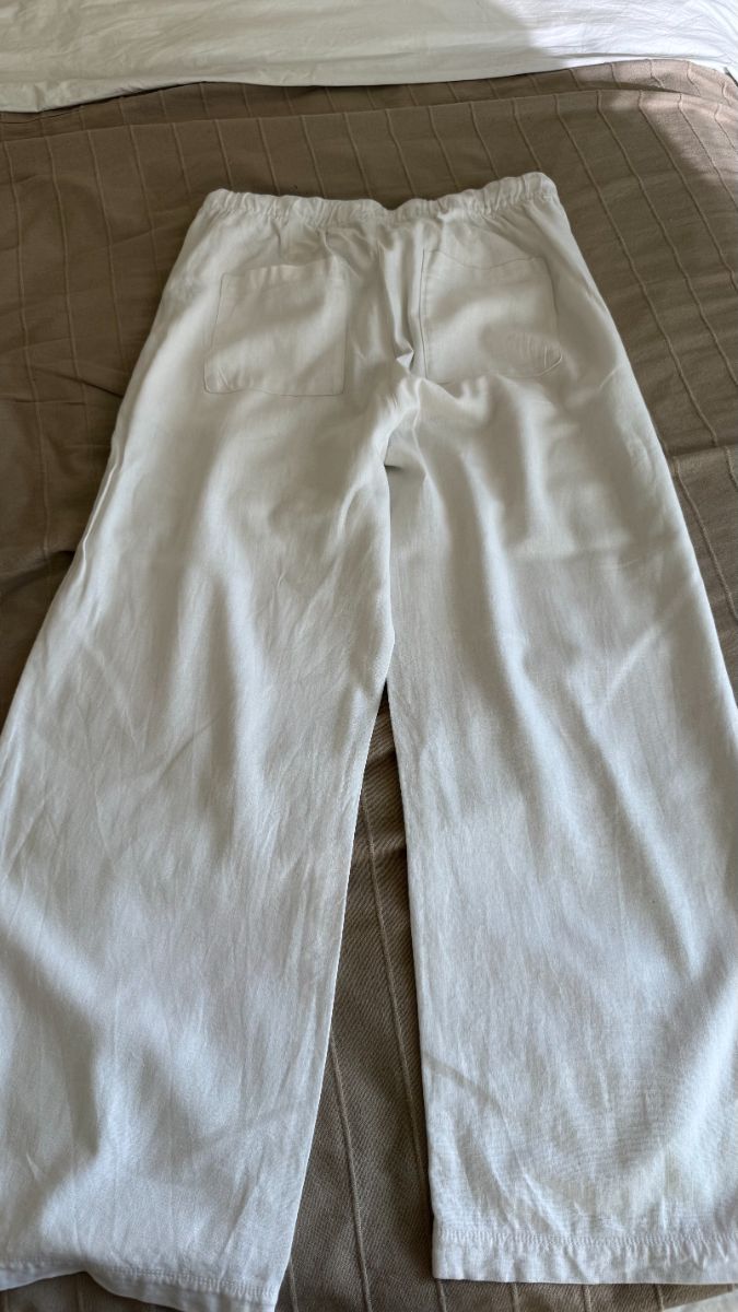 GAP White Linen Trousers Large photo 2