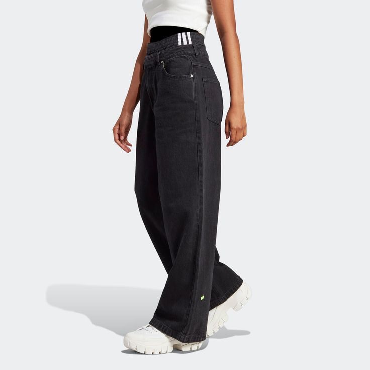 Ksenia Schnaider x Adidas black Jeans